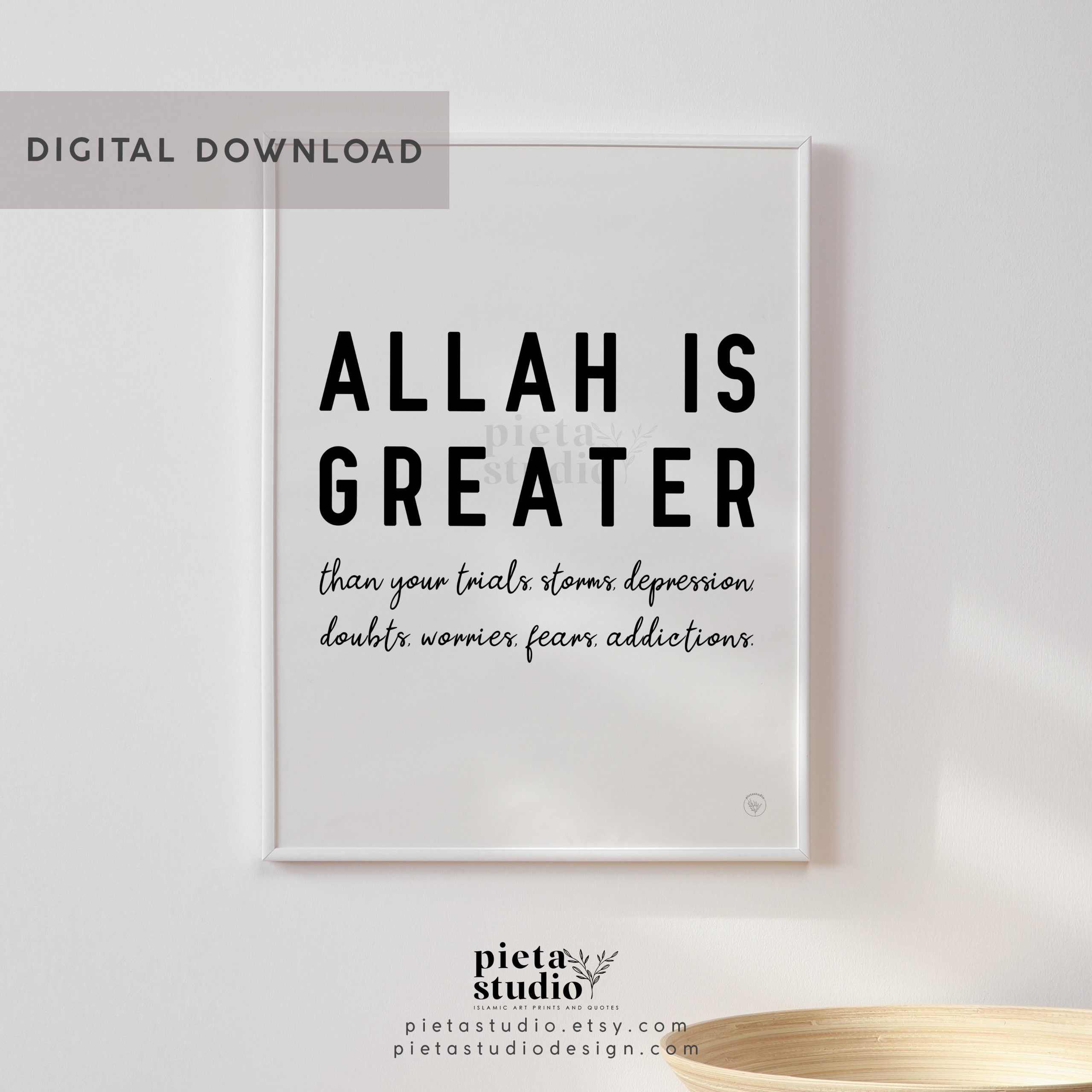 Allah is Great quotes poster for your daily life reminder